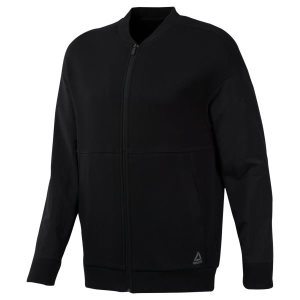 Kurtka Męskie Reebok Training Essentials Bomber Czarne PL 14EFAIH